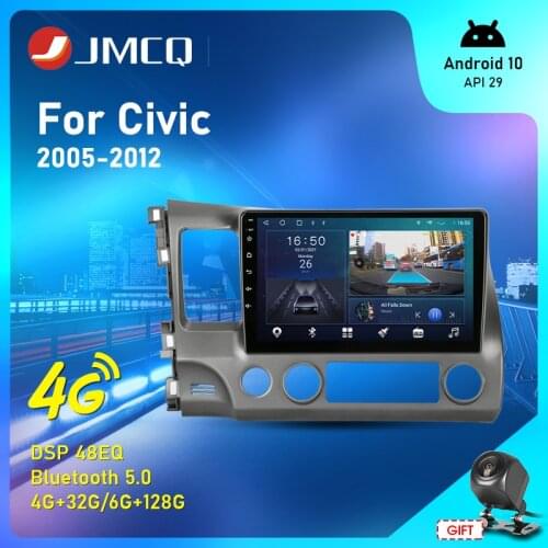 JMCQ Android 10 Car Radio for Honda Civic 2005-2012 Multimedia Video Player Autoradio Navigation GPS 4G WiFi RDS 2 Din Head Unit