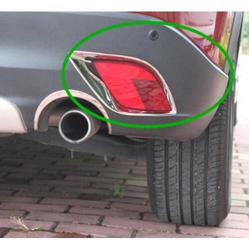 Car ABS Plastics New 2Pcs with Glossy Silver Chrome Rear Fog Lights Lamp Mask Cover Trim for Mazda CX-5 CX5 2012-2015