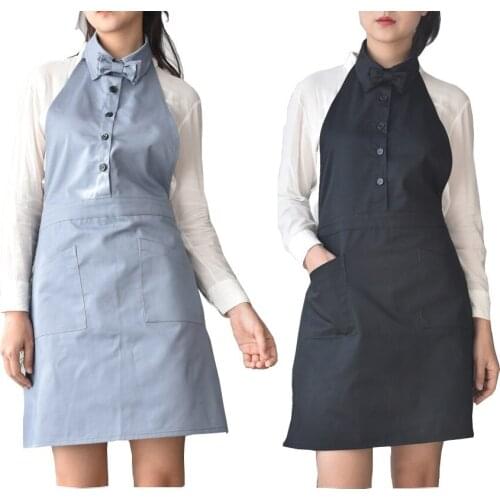 Canvas Cotton Apron Coffee Shop And Barber Working Bib Cooking Kitchen For Woman