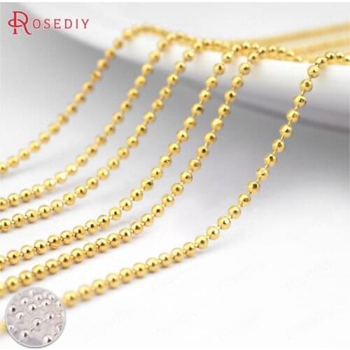 C178)5 meters Chain beads 1.2mm Silver Color Plated Copper Facets Bead Chains Diy Jewelry Findings Accessories wholesale