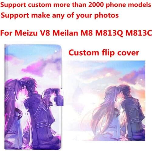 DIY Phone bag Personalized custom photo Picture PU leather case flip cover for Meizu V8 Meilan M8 M813Q M813C