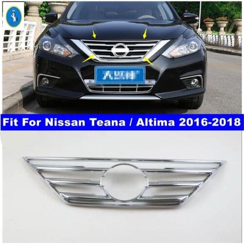 Accessories Car-styling Chrome Front Central Grille Grill Cover Trim 1 Piece Fit For Nissan Teana / Altima 2016 2017 2018 ABS