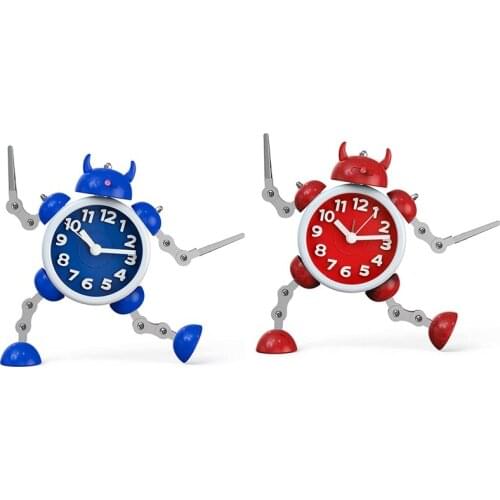 Childrens Alarm Clock, Robot Alarm Clock, Childrens Analogue Alarm Clock,Silent Alarm Clock Gift for Children