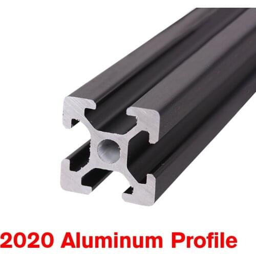 BLACK 2020 V-slot European Standard Anodized Aluminum Profile Extrusion Linear Rail for CNC 3D Printer