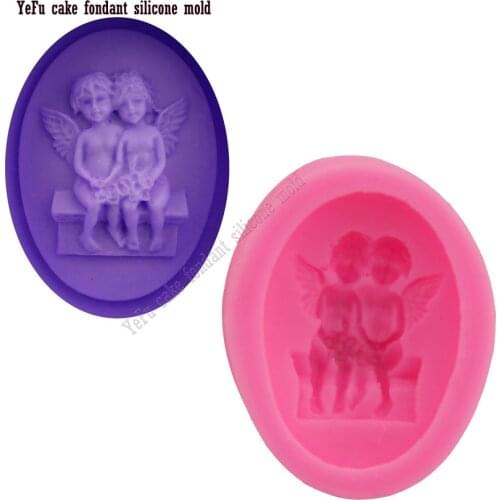 Lovely angel Cartoon Fondant chocolate silicone mold for cake decorating tools baking mould F0858