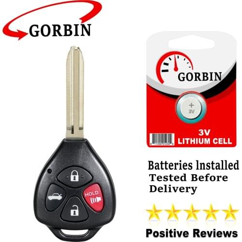 GORBIN for Toyota Corolla 2010 2011 2012 2013 Car Remote Key GQ4-29T 314Mhz 4D67/G Chip Optional for Toyota Car Key