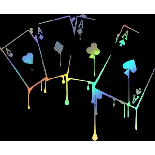 15.6X12.7CM Interesting Casino Poker Games Car Sticker High Quality Motorcycle Decorative Accessories Styling Sticker