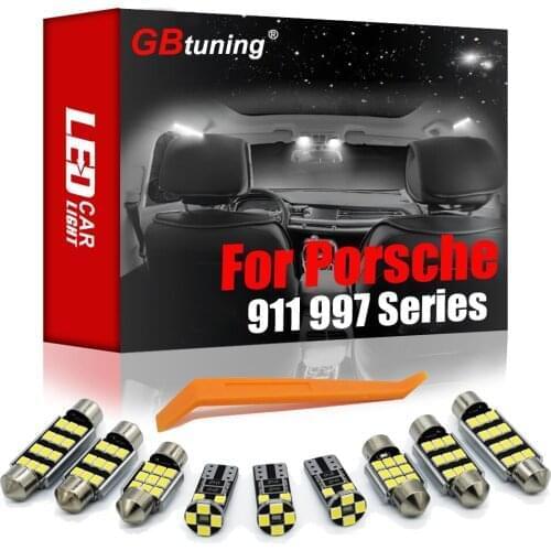 GBtuning Canbus LED Interior Light Kit 12PCS For Porsche For 911 997 Series (2005 to 2010 2011) Vehicle Reading Lamp Accessories