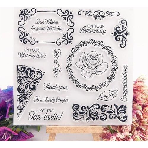 15.5x15.5cm circle flower Transparent Clear Stamps Silicone Seals Roller Stamp DIY scrapbooking photo album/Card Making