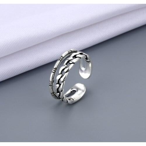 Trend Fashion Letter Ring Opening Ring Punk Men Ladies Party Adjustable Retro Silver Ring Friend Party Gifts Jewelry BFF