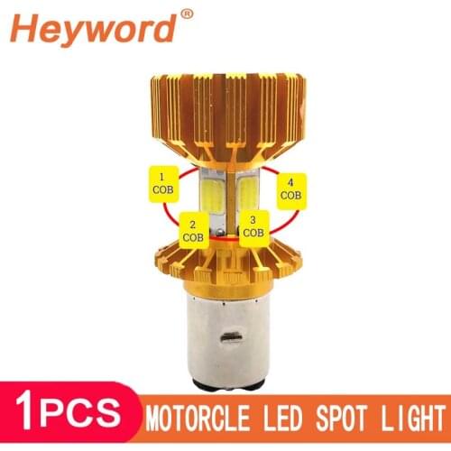 Motorcycle Headlight BA20D 12V LED High/Low Beam Led Bulbs 1200LM Super Bright Autobike Fog Lamp For Cafe Racer Ktm