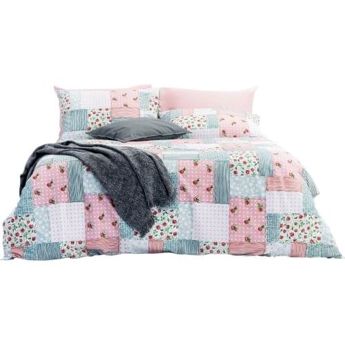 100% cotton Makiteks Patchwork duvet cover set , 240x220 duvet cover with 40 cm bottle flap and 2 pcs 65x65 pillowcases