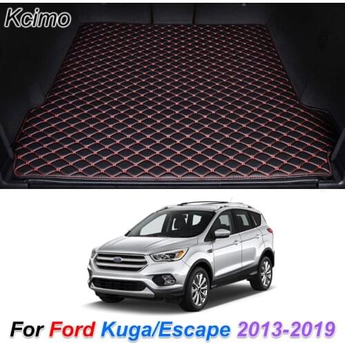 The Trunk Floor Leather Liner Car Trunk Mat Cargo Compartment Floor Carpet for Ford Kuga Escape 2013-2019