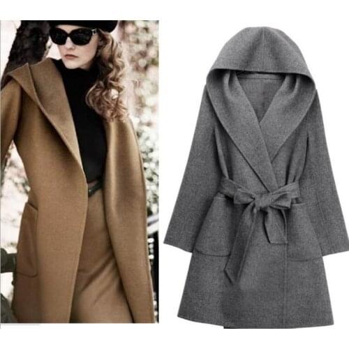 New Women Loose Batwing Sleeve Long Poncho Cape Irregular Hem Solid Woolen Plus Size Coat Shawl