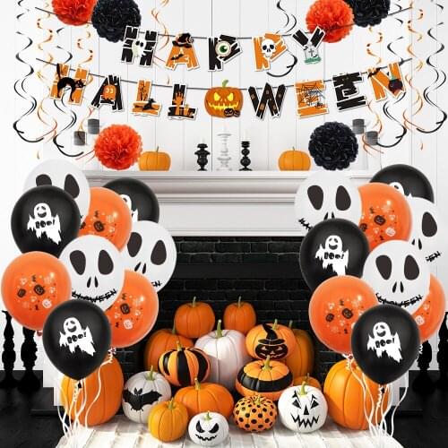 New Children Cartoon Figures Atmosphere Arrangement Halloween Aluminum Foil Balloon Set Happy Halloween Balloons Party Supplies
