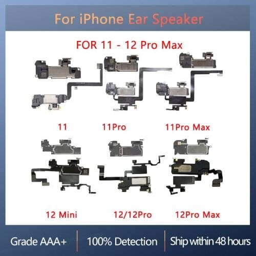 Original Ear Earpiece Flex For iPhone 11 11 Pro Max 12 Mini 12 Pro Max Proximity Light Sensor Sound Earphone Flex Cable Assembly