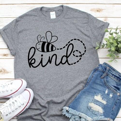 Bee Kind Graphic Tees Women Kawaii Harajuku Plus Size Tshirt Aesthetic Casual Short Sleeve T-shirt Girl Cotton Tops Dropshipping