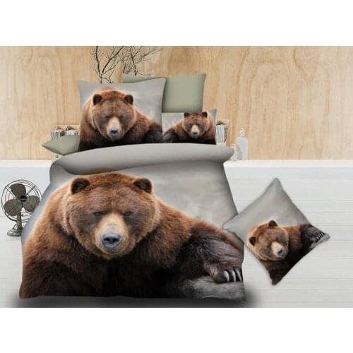 Bedclothes Lovely Bear,Lions,tigers Wolf Luxury Bedding 3/4pc-set Beautiful Duvet Set+bedlinen+pillowcase No Filler 2019 Bed Set