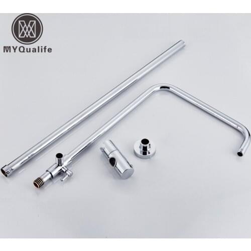 Newly Chrome Brass & ABS Sliding Shower Bar & Shower Head Holder Bathroom Adjust Height Shower Faucet Pipe