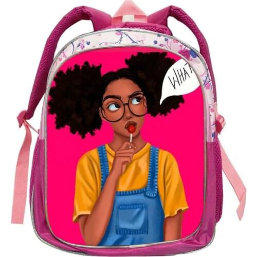 Black Arts African Girl 12.5/14/16 Inch School Backpack for Teenager School Backpack Boy and Girl Children Backpack Mochila