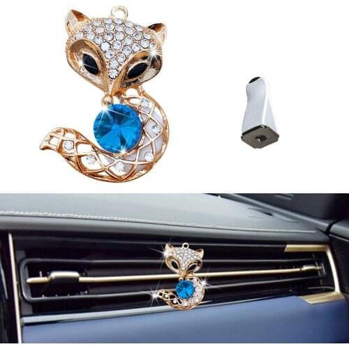 Shining diamond Fox Automobile perfume clip lady air conditioner decorative clip Car air freshener accessories