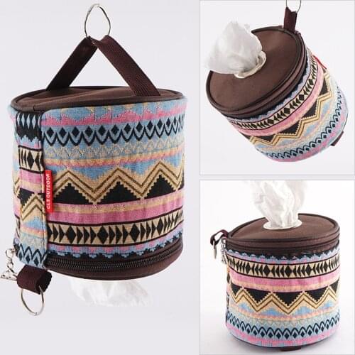 Outdoor Camping National Style Folding Toilet Paper Tissue Case Holder Portable Travel Napkin Storage Bag Durable Box