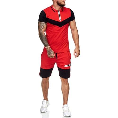 Mens Sets Mens 2 Piece Outfit Sport Set Stripe Print Sweatsuits Casual Shorts Set Summer Fashion Clothing Male Short Tracksuit