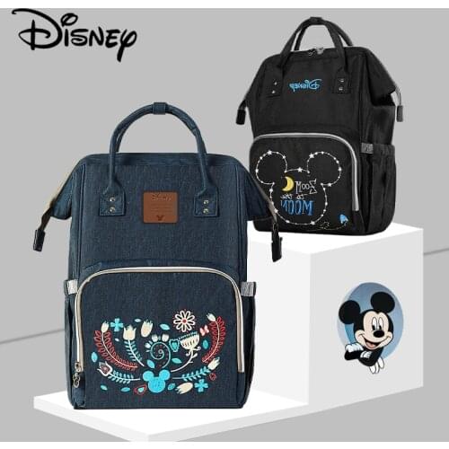 Disney Diaper Bags 2020 New Mummy Baby Bags With USB Bottle Insulation Nappy Bag Minnie Mickey Handbag Backpack For Baby Care