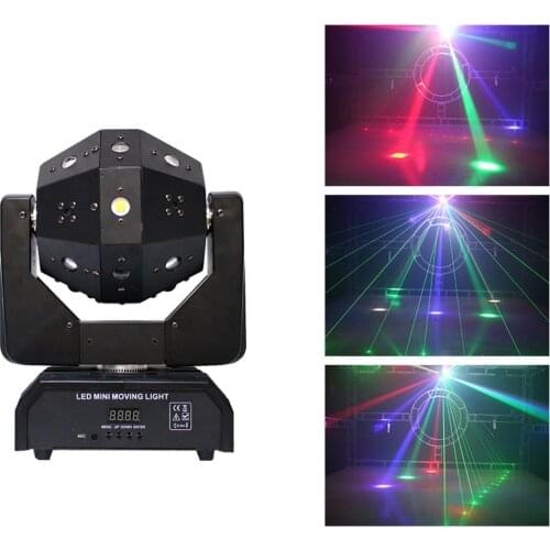 LED mini moving head ball laser beam strobe 3 in1 football roller moving heads DMX infinite rotation LED disco DJ ball light