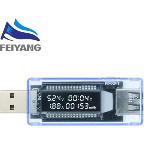 USB Tester Current Voltage Charger Capacity Tester Volt Current Voltage Meter Time Display Mobile Power Detector Battery Test
