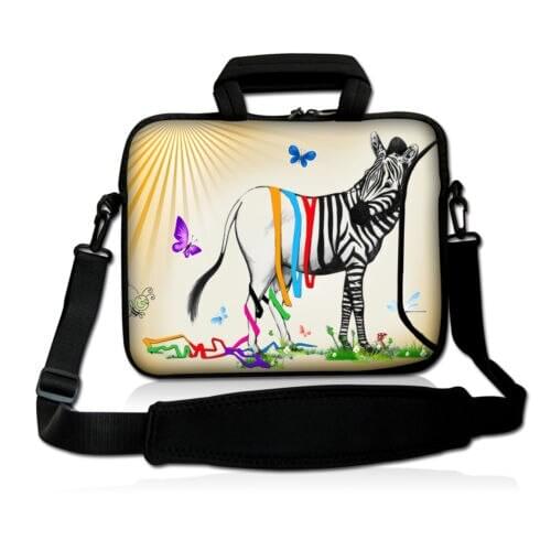 Zebra Laptop Bag 13.3 13 15.6 14 15 17 Notebook Bag Sleeve For Macbook Air Pro 13 15 Computer HP Shoulder Handbag Briefcase Bag