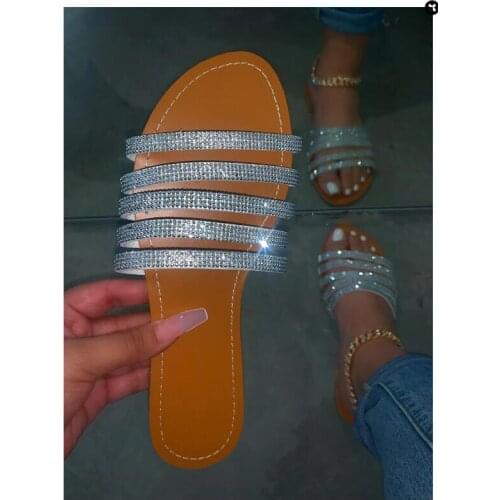 Women slippers new denim Twist braid flat slipper summer open toe ladies Beach slip on slides shoes new listing 2020