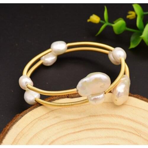 Original Design Natural Fresh Water Pearl Adjustable Bracelets For Women Wedding Party Handmade Fine Bangle Jewelry Accessories