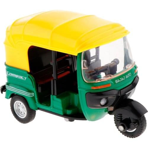 1/14 Indian Tricycle Model with Light Sound Hobbies Pull Back Toy for Kids