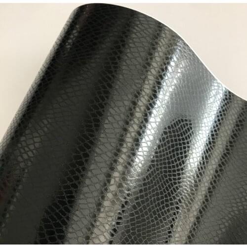 10/20/30/40/50x152cm Black Snake Skin Leather Vinyl Wrap Roll with Air Release Technology