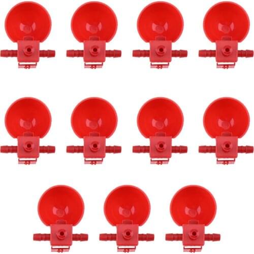 10pcs/set Automatic Bird Coop Feed Poultry Water Drinking Cups Chicken Fowl Drinker Bowl Bird Feeders Breeding Equipment
