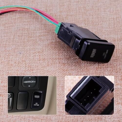 12V LED Fog Light Push Button on/off Switch with Harness Wire Fit for Toyota Prado Landcruiser FJ Cruiser Tacoma Hilux