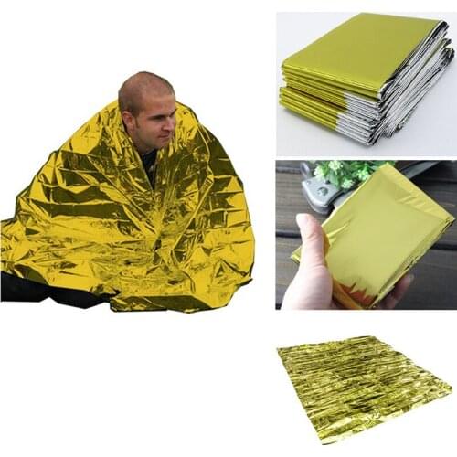 2.1*1.3m 50g emergent blanket rescue first aid waterproof travel camp tent hike outdoor survive silver tool hunt thermal
