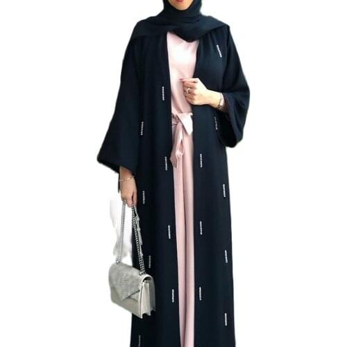 2021 NEW Fashion Kaftan Dubai Abaya Kimono Cardigan Hijab Muslim Dress Abayas For Women Islam European Clothing Robe Eid Mubarak
