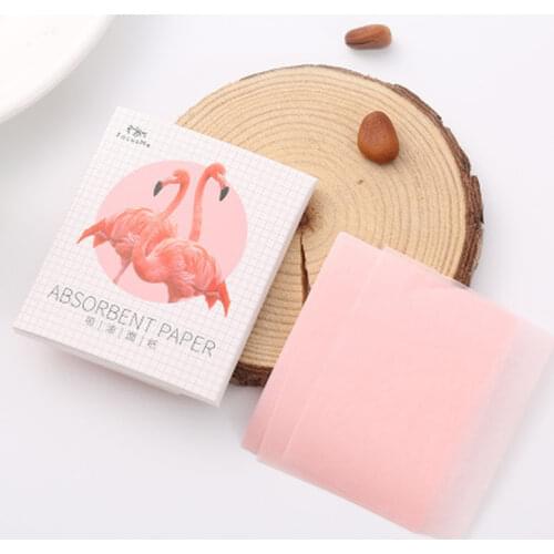 50Pcs Sheets/Pack Flamingo Makeup Facial Face Clean Oil Absorbing Blotting Papers Beauty Tools Pattern Random Facial Tissue