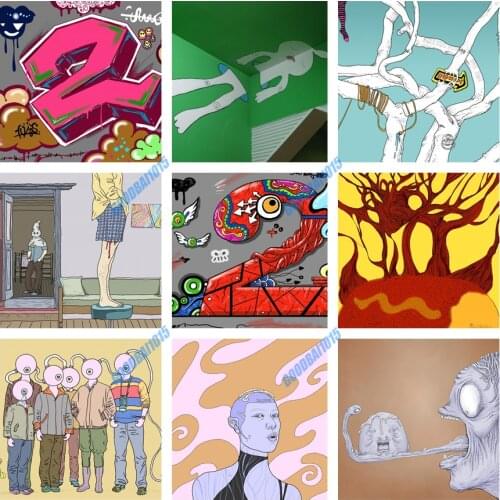 5d Diy Diamond Painting Personality Character Doodle Cross Stitch Kits Diamond Embroidery Full Mosaic Living Room Wall Decor