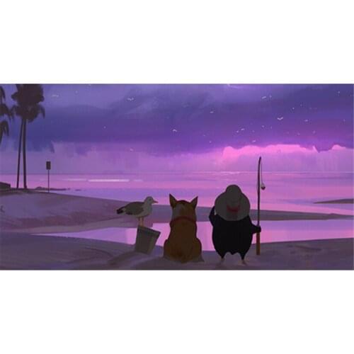 Diy Diamond Paintings Pigeon Puppy Penguin Fishing Diamond Mosaic Embroidery Full Round Cross Stitch Decor Room JX434