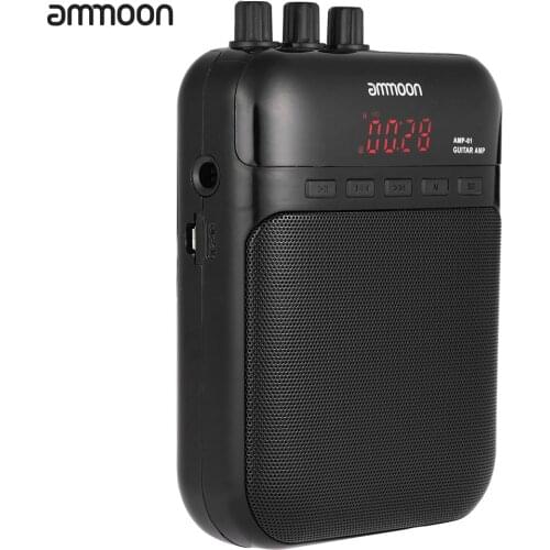 Ammoon AMP -01 5W Guitar Amp Recorder Speaker TF Card Slot Compact Portable Multifunction