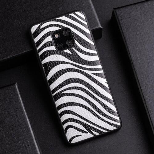 Cowhide Phone Case For Huawei P20 P30 lite Mate 9 10 20 Pro Y9 P smart 2019 Luxury Zebra pattern For Honor 8X 9 10 20 lite case