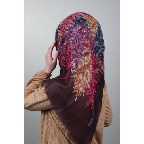 ERİPEK SHİNE PATTERNED SILVERY LINEN SCARF-DESEN-02-RENK-07