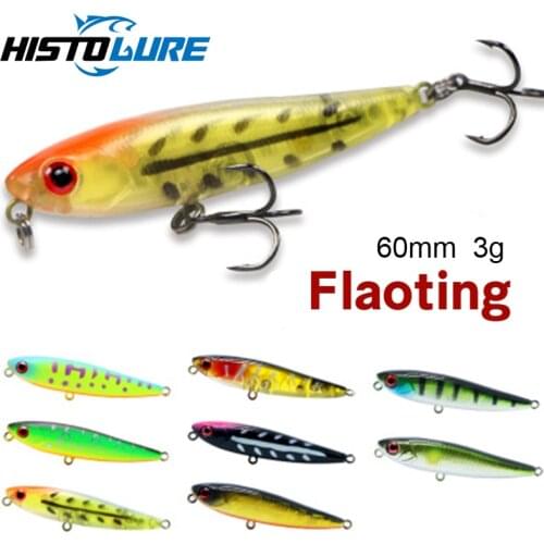 HISTOLURE Mini Pencil Fishing Lure 60mm 3g Floating Water Hard Bait Stickbait Wobblers Trout Lure Swimbait Pesca Isca