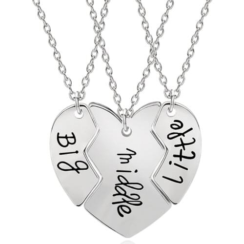 Hot 3 Pieces / Set Of Love Pendant Necklace Heart-shaped Pendant Alloy Metal Necklace Jewelry Stylish And Refined