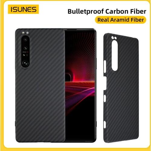 Pure Carbon Fiber Case For Sony XPeria 1 iii Case Aramid Ultra Thin Anti-fall Ultra-Light High-end XQ-BC72 XQ-BC52 Luxury Cover