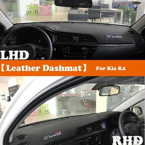 Leather Dashmat Accessories Car-Styling Dashboard Covers Pad Dash Mat Sunshade Carpet For KIA RIO 4 K2 2017 2018 2019 2020