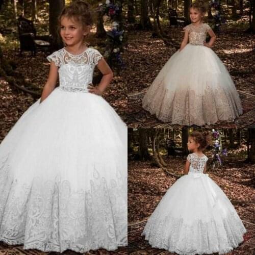 Lace Flower Girls Dresses For Wedding First Communion Dresses Party Prom Princess Gown Pageant Dresses